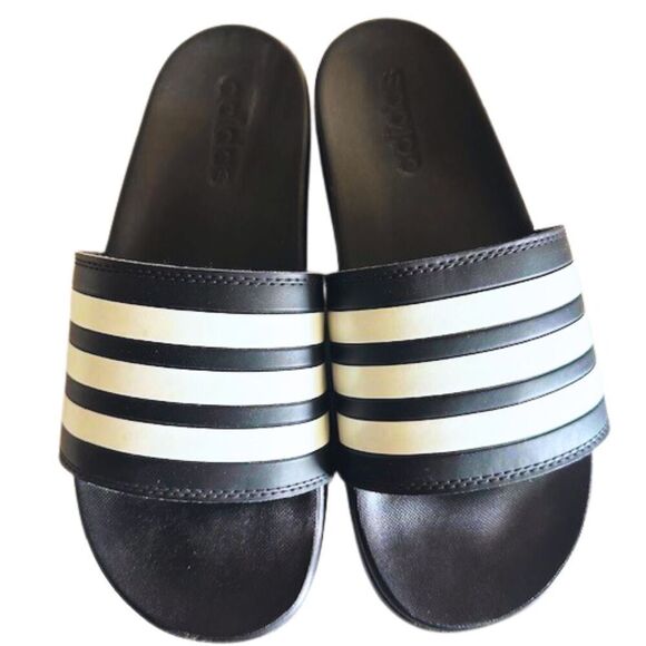 ADIDAS Adilette Shower Slides Mens 8 Pool Lowkey Stylish Stripes Classic House - Picture 2 of 8